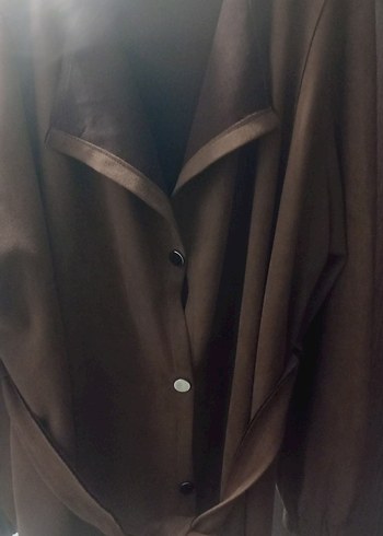 bayan süet trenckot - Görsel 2