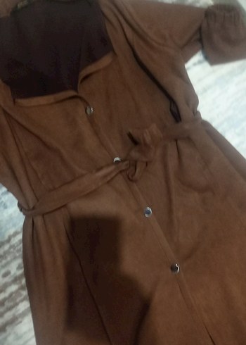 bayan süet trenckot - Görsel 7