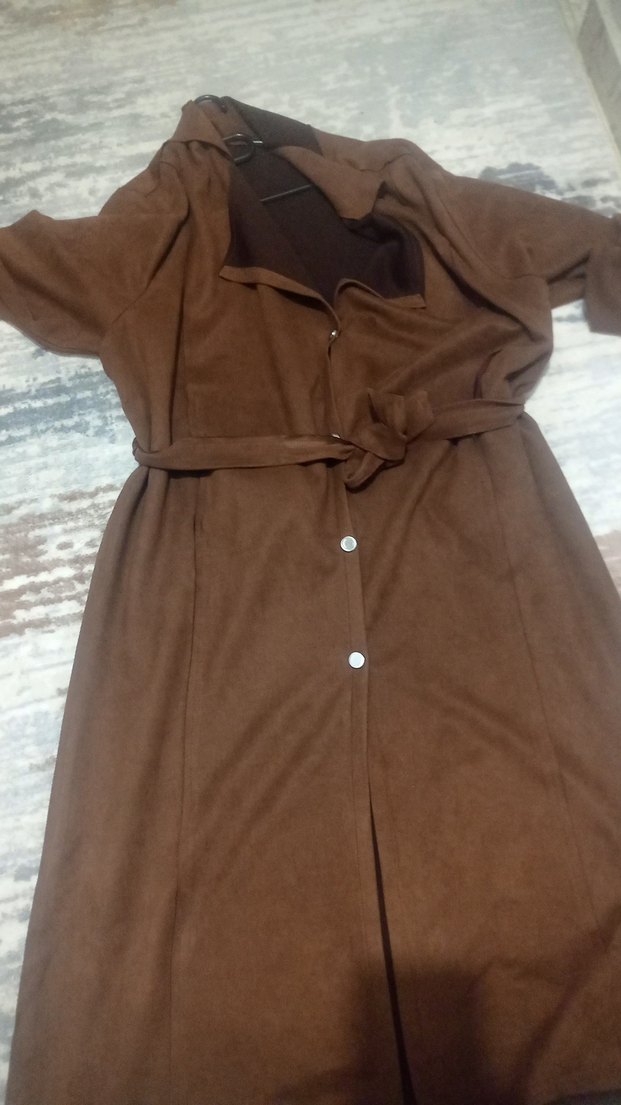 bayan süet trenckot - Görsel 5