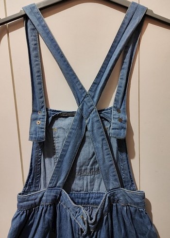 Kızlar için askılı kot tulum etek - Görsel 4