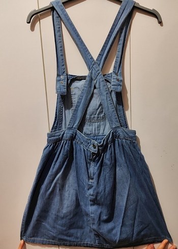 Kızlar için askılı kot tulum etek - Görsel 3