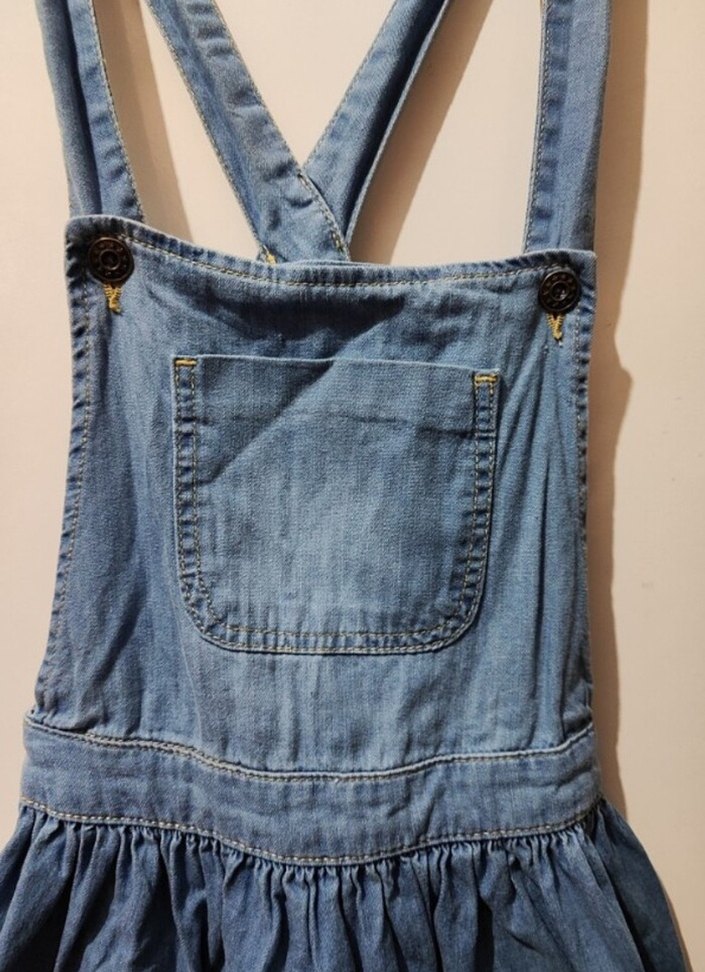 Kızlar için askılı kot tulum etek - Görsel 2