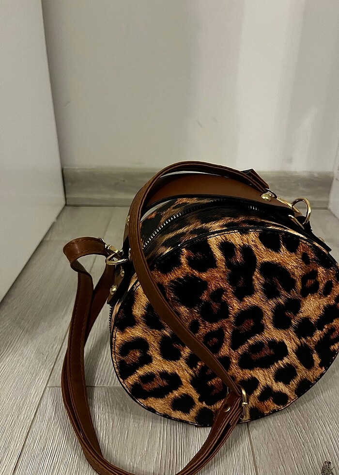 Leopar teker çanta - Görsel 2