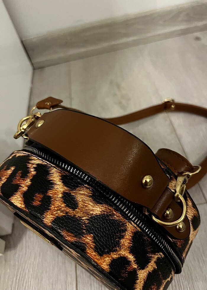 Leopar teker çanta - Görsel 5