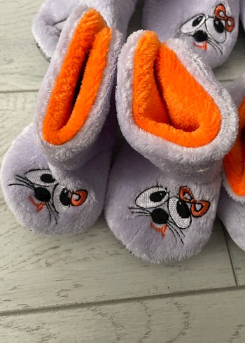 Nakışlı Mor Kız Çocuk Sıcak panduf - Görsel 2