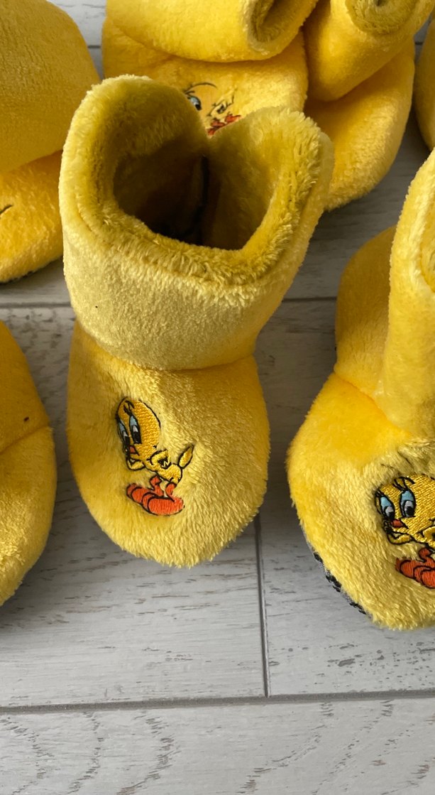 Çocuk Sarı Nakışlı Sıcak panduf - Görsel 2