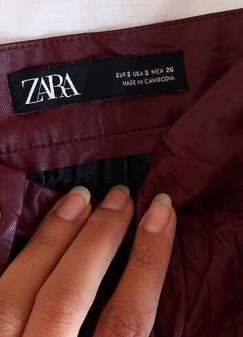 ZARA DERİ ETEK 