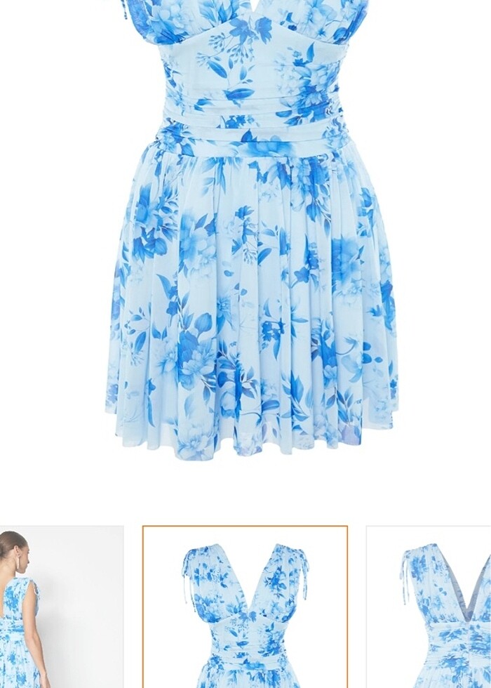 Şifon mini elbise - Görsel 3