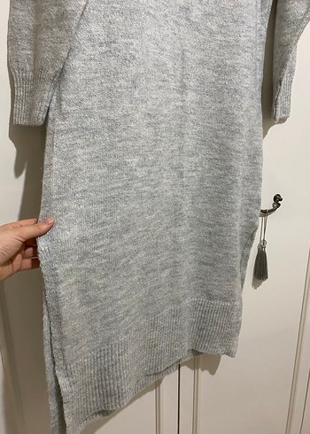 Gri Örgü Kadın kazak elbise - Görsel 3