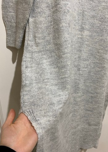 Gri Örgü Kadın kazak elbise - Görsel 2