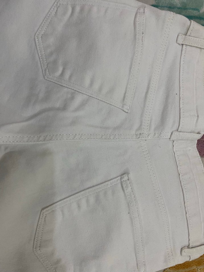 Pamuklu beyaz jean pantolon kadın - Görsel 4