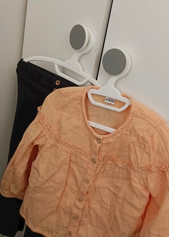 LC Waikiki Kız Çocuk Bej Keten Düğmeli Bluz takım