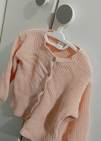 24-36 Ay Beden Kız Çocuk Pembe Örgü Hırka
