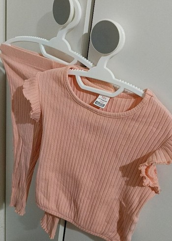 Pembe Bebek Kız Kısa Kollu Fırfırlı Takım