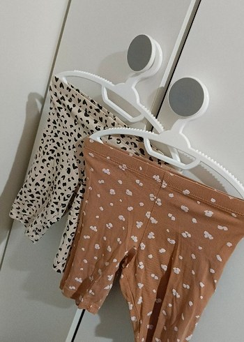 24-36 Ay Beden ten rengi Renk Çocuk Taytları, Açık Bej Tonlarında ikili set