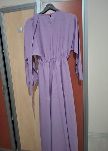 Uzun Kollu Mor Salaş Elbise - Görsel 2