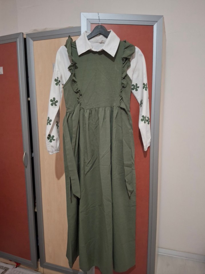 Beyaz Çiçek Baskılı Keten Gömlek - Görsel 3