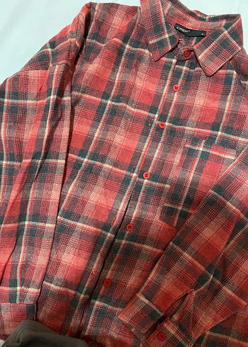 Kadın Kırmızı Ekose Gömlek - Görsel 3