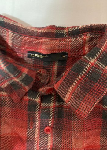 Kadın Kırmızı Ekose Gömlek - Görsel 2