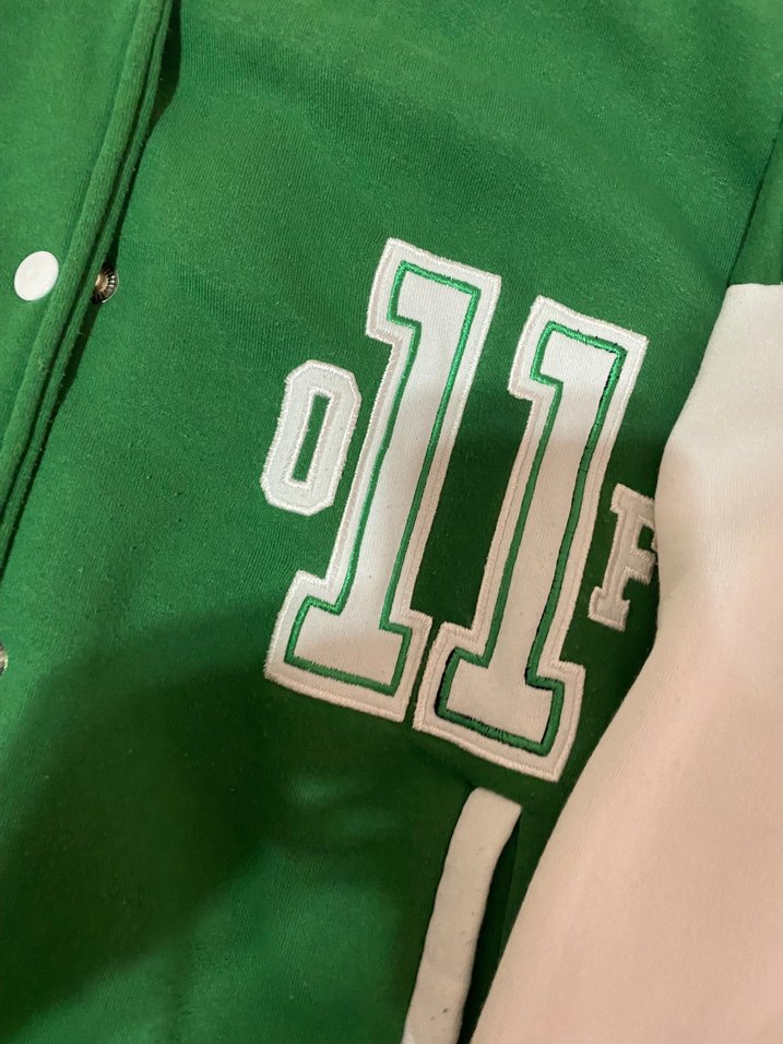 Düğmeli Yeşil Kadın Bomber Ceket - Görsel 3