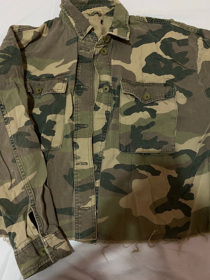 Kadın Kamuflaj Düğmeli Ceket - Görsel 2