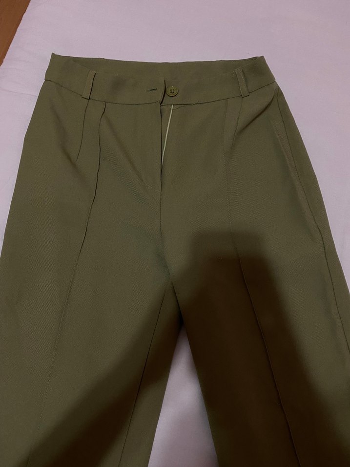 Kadın Haki  Normal Boy Pantolon - Görsel 3