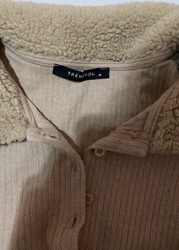 Bej Düğmeli Kadın Sweatshirt - Görsel 2