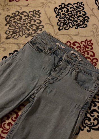 Bershka Bershka Düğmeli Mavi Denim Kadın Pantolon