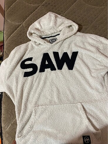 Saw baskılı peluş sweat unisex