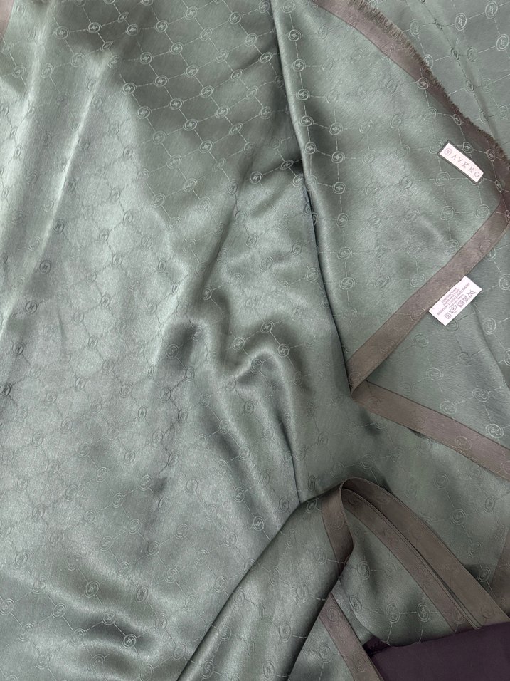 Kadın Haki İpek Şal - Görsel 2