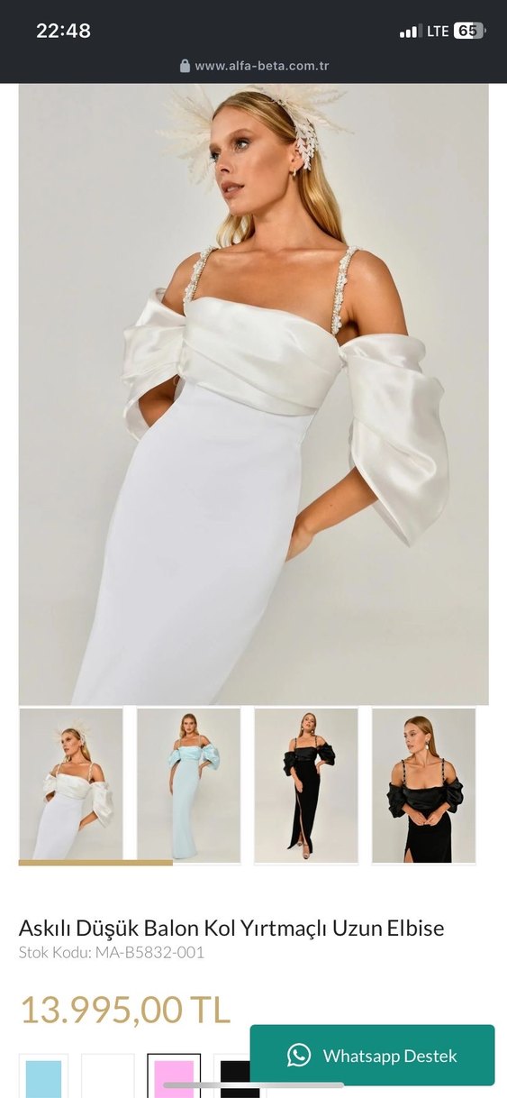 Straplez Mini Beyaz Bohem Gelinlik - Görsel 2