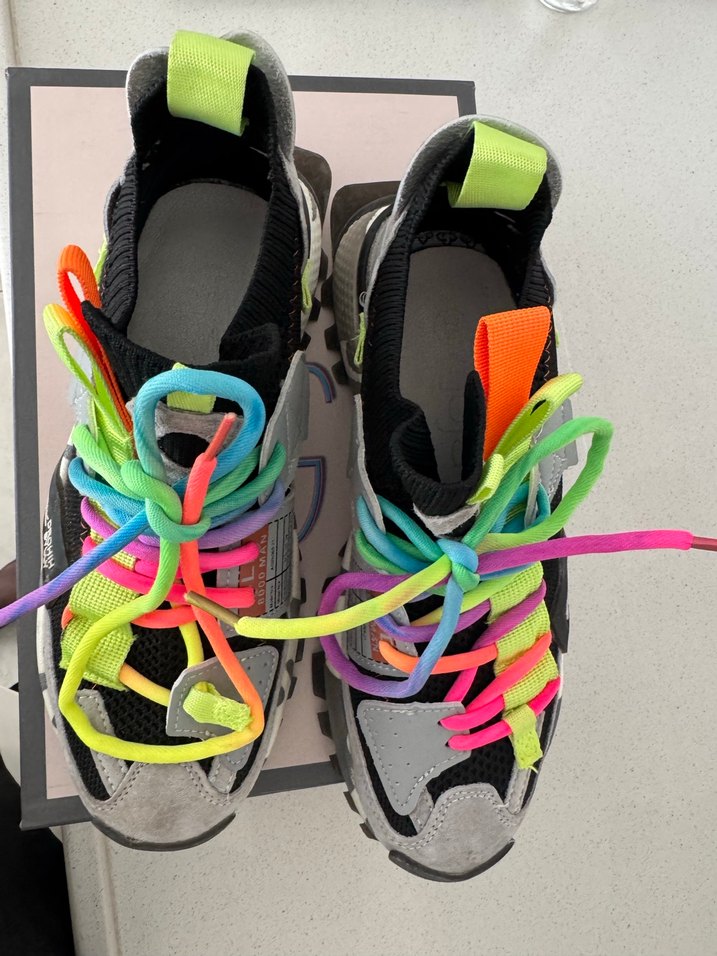 Gri Çok Renkli Bağcıklı Spor Ayakkabı - Görsel 3