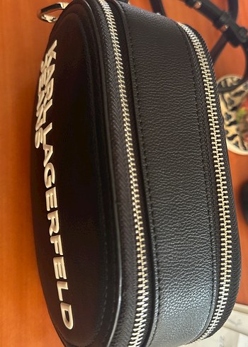 Karl Lagerfeld Siyah Deri Biker Çapraz Çanta - Görsel 2