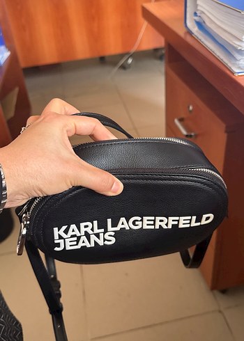 Karl Lagerfeld Siyah Deri Biker Çapraz Çanta - Görsel 4