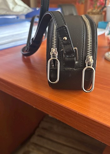 Karl Lagerfeld Siyah Deri Biker Çapraz Çanta - Görsel 6