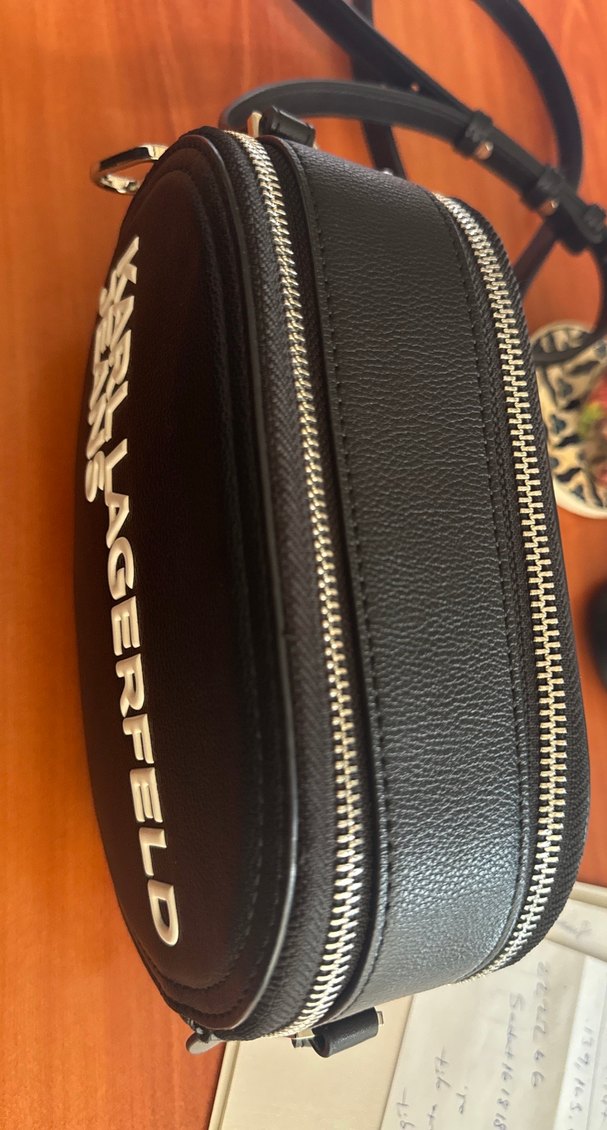 Karl Lagerfeld Siyah Deri Biker Çapraz Çanta - Görsel 2