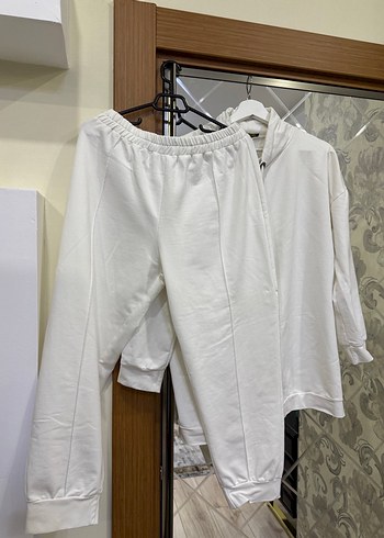 Kadın Beyaz Rahat Kesim Eşofman takımı - Görsel 5
