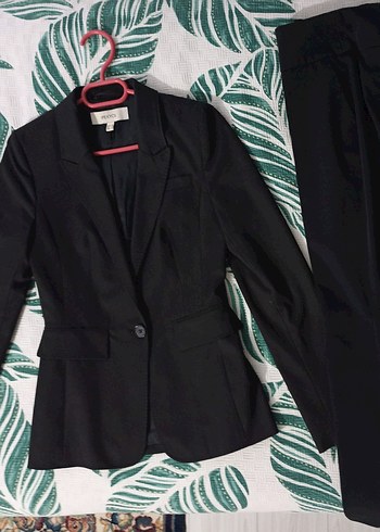 Düğmeli Siyah Kadın Blazer Ceket takımı - Görsel 2