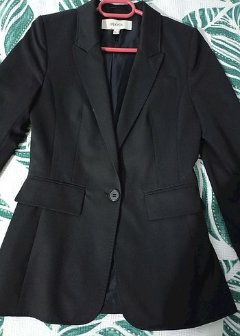 Düğmeli Siyah Kadın Blazer Ceket takımı - Görsel 4