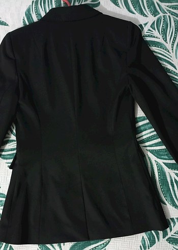 Düğmeli Siyah Kadın Blazer Ceket takımı - Görsel 5