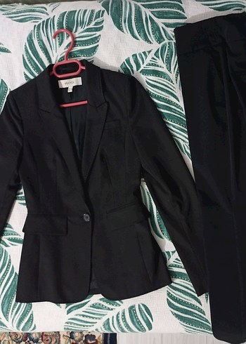 Düğmeli Siyah Kadın Blazer Ceket takımı - Görsel 10