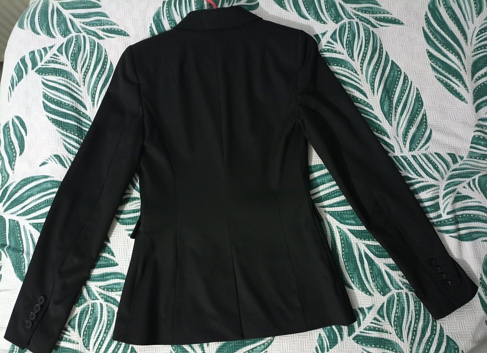 Düğmeli Siyah Kadın Blazer Ceket takımı - Görsel 5