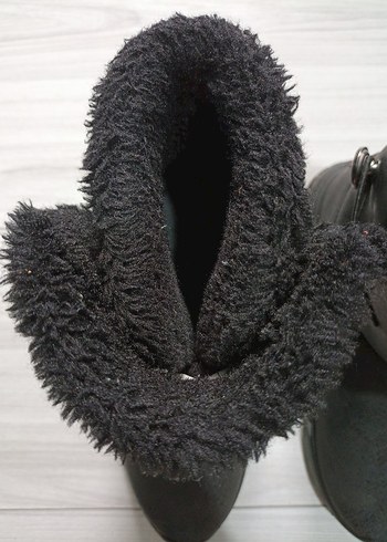 Siyah Kürklü Kadın Dolgu Topuk Bot - Görsel 6