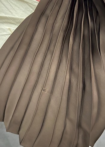 Uzun Pilili Kahverengi Kadın Etek - Görsel 5