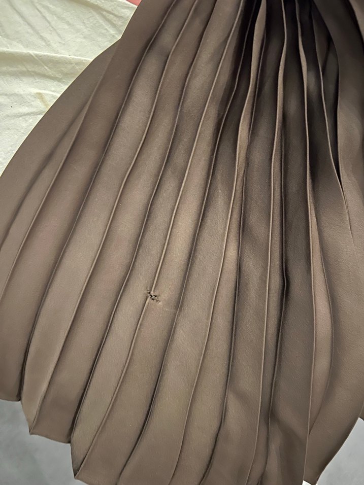 Uzun Pilili Kahverengi Kadın Etek - Görsel 5