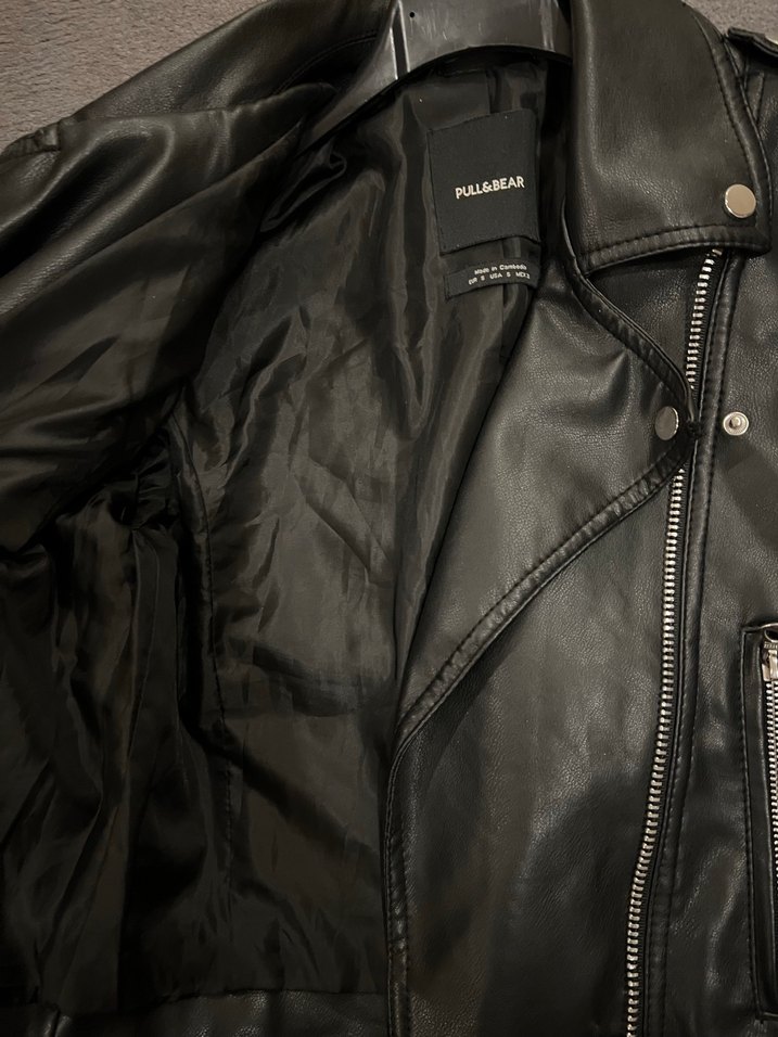 Kadın Siyah Deri Ceket - Görsel 4