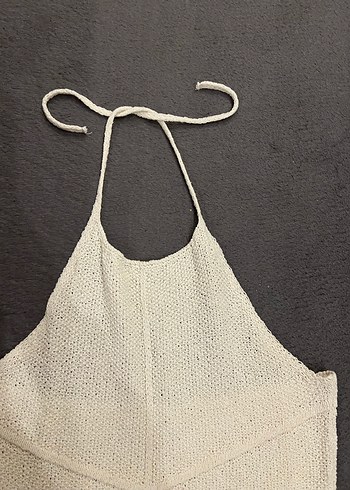 Krem Örgü Uzun Elbise - Görsel 4