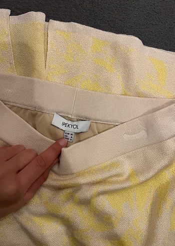 Kadın Midi Sarı Batik Desenli Etek - Görsel 3