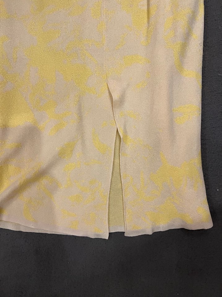 Kadın Midi Sarı Batik Desenli Etek - Görsel 2