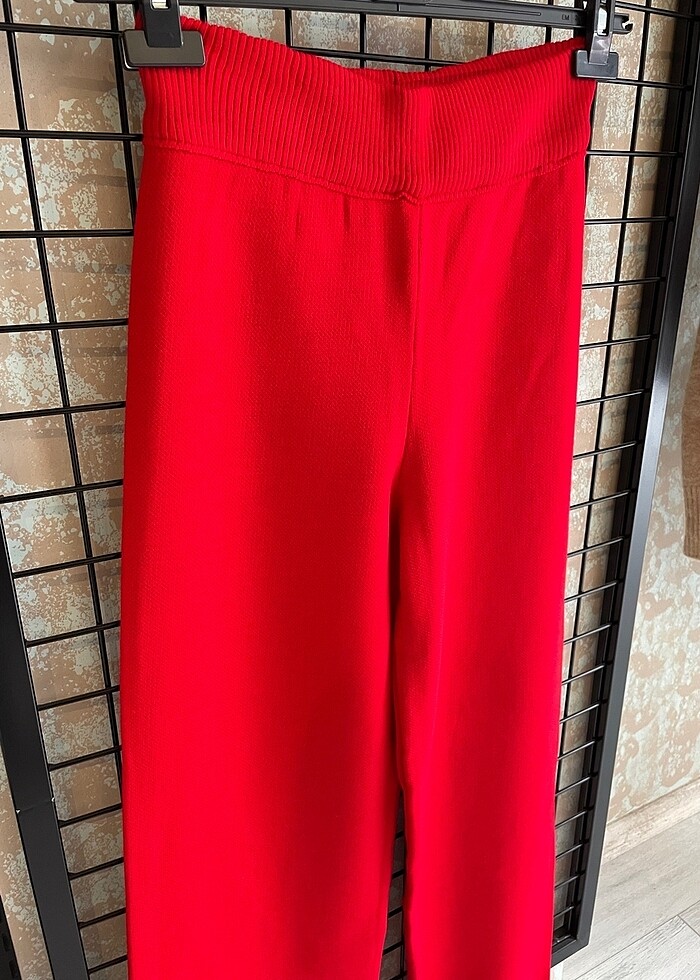 Kırmızı triko pantolon - Görsel 5